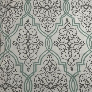 Elegant Black and Green Patterned Fabric Cotton Shower curtain